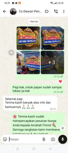 Testimonial Papan Bunga Pernikahan kembangan